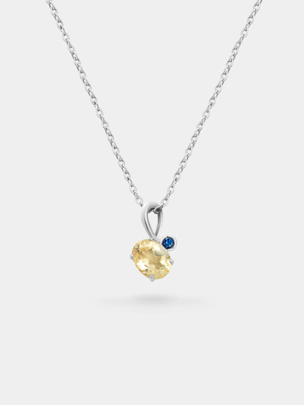 Glow Citrine Blue Sparkle Pendant - Image 2